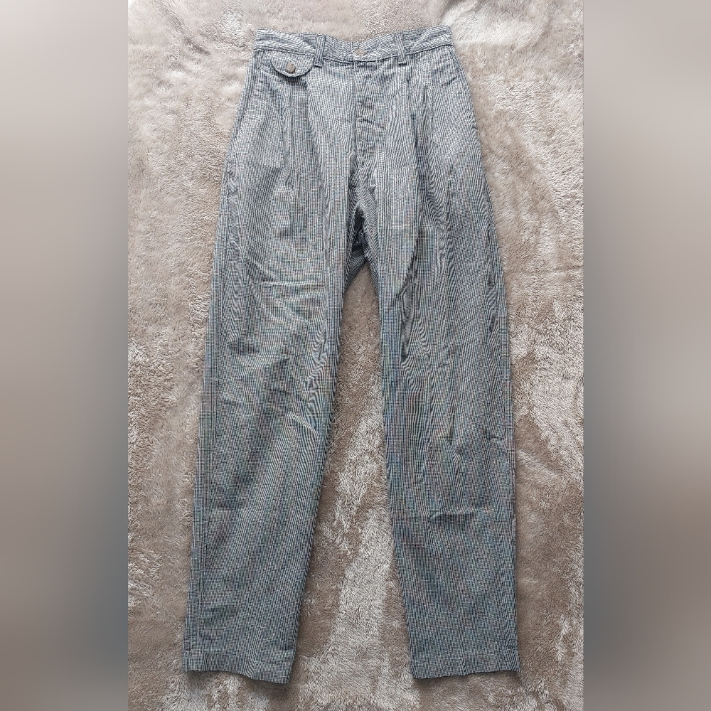 Vtg 80s Lee Riders Women's USA Houndstooth Pleated High Waisted Pants | 26x29.5